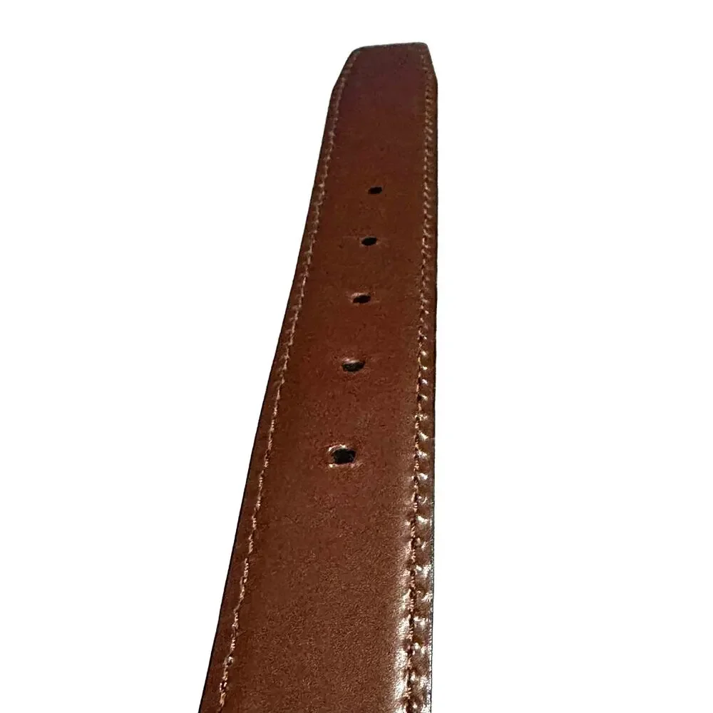 Handmade Brown Leather Belt Made in Italy Size 42